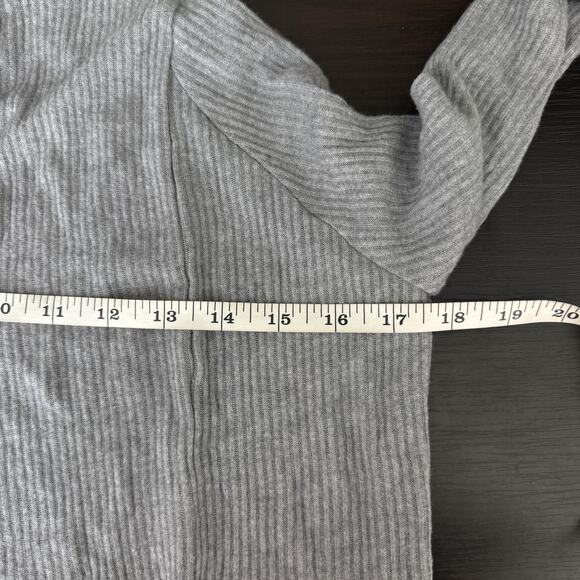 Joah Brown Cardigan Womens One Size Gray Ribbed Open Front Drape Sweater - Picture 6 of 8